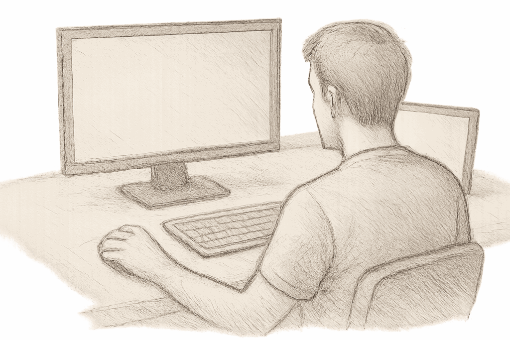 Homepage Illustration of a web designer at work